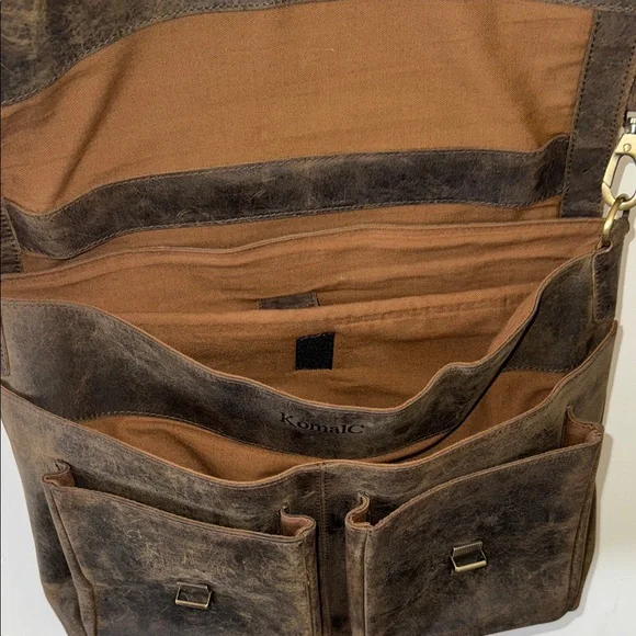 Brown Leather Messenger Bag - Picture 12 of 17